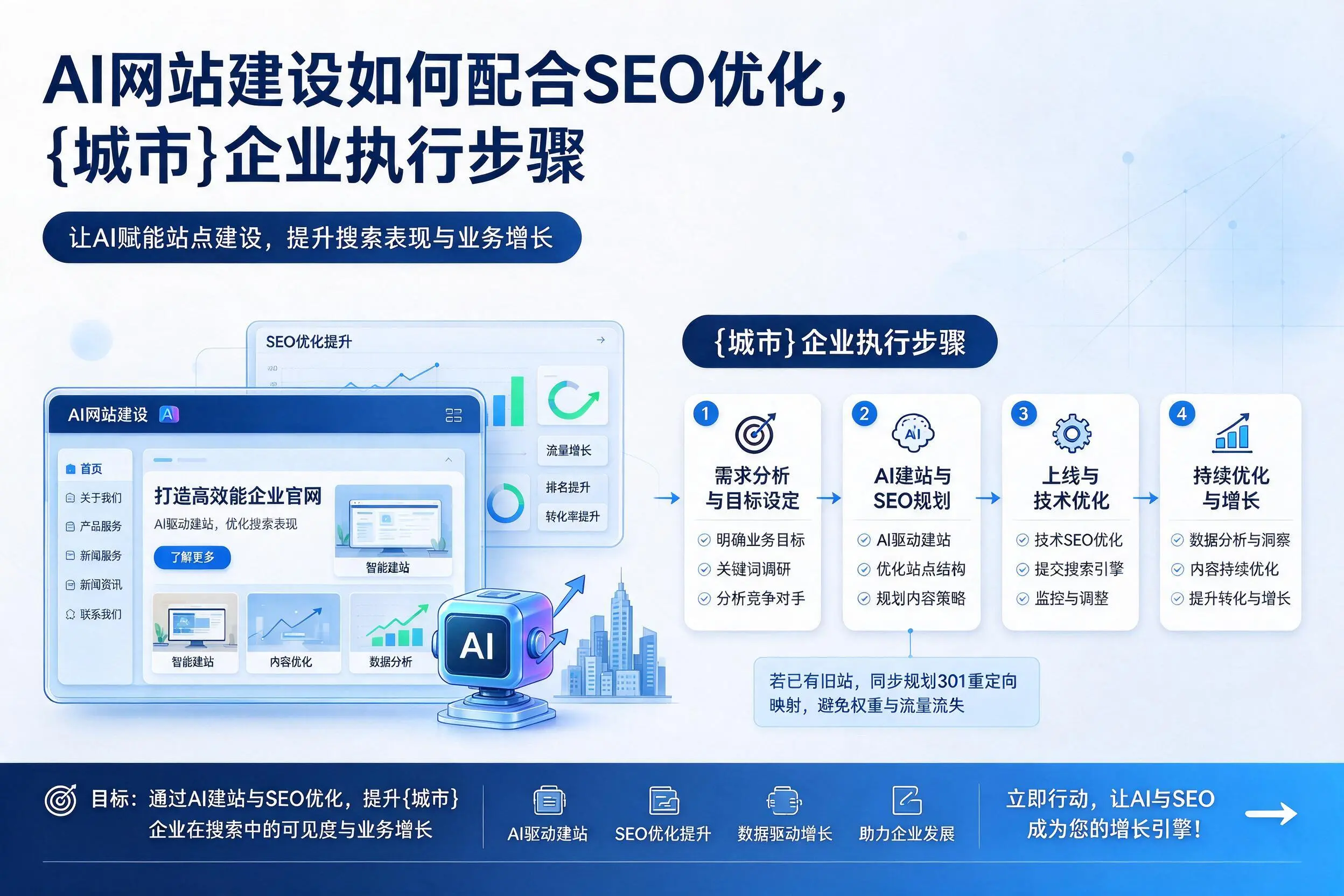AI网站建设如何配合SEO优化,昌吉企业执行步骤