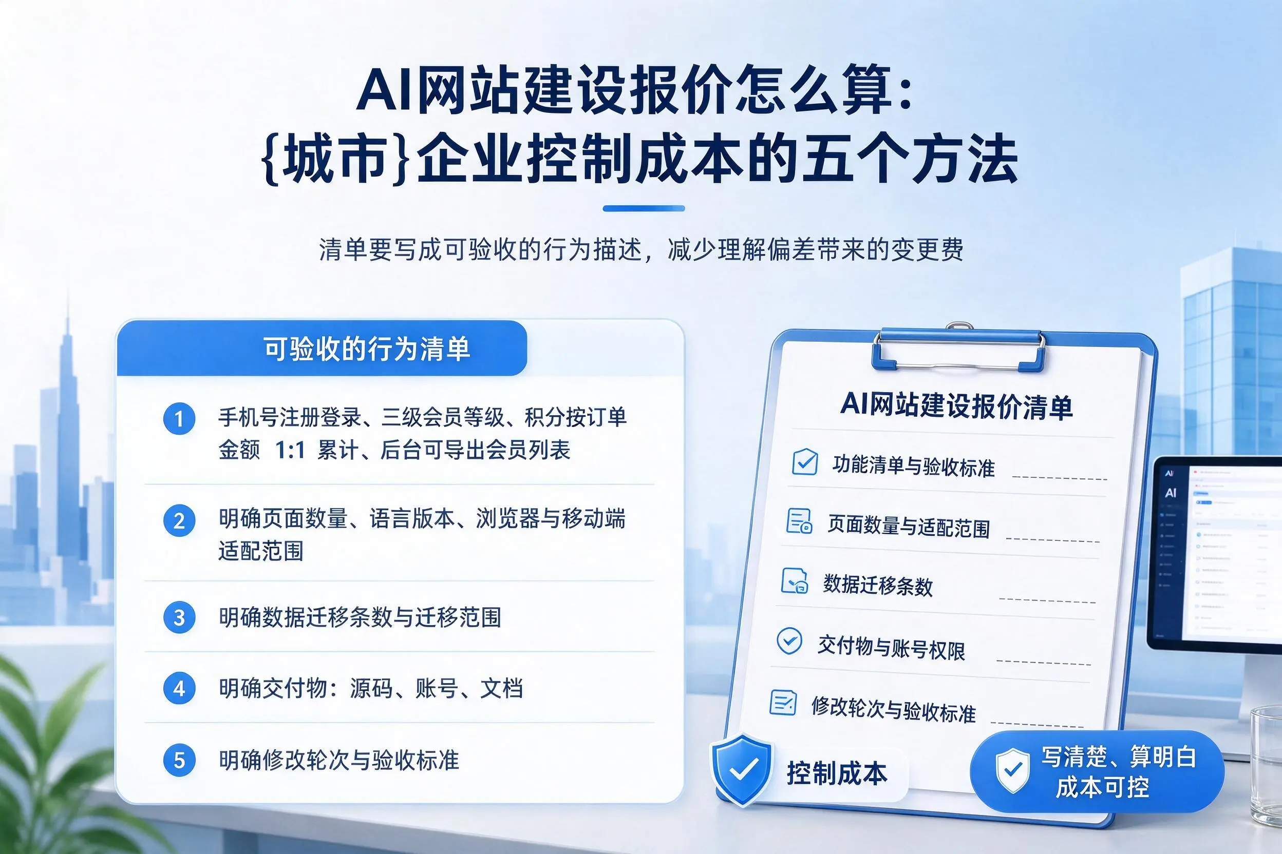 AI网站建设报价怎么算：昌吉企业控制成本的五个方法